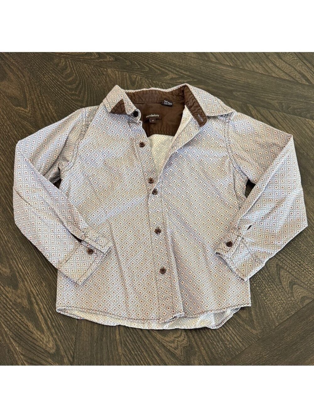 Kids Geometric Button Down Shirt